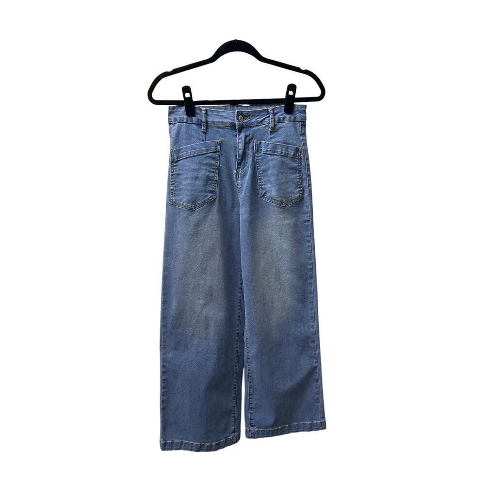 Preloved-US6-Sidefeel Wide-Leg High-Rise Denim Pants